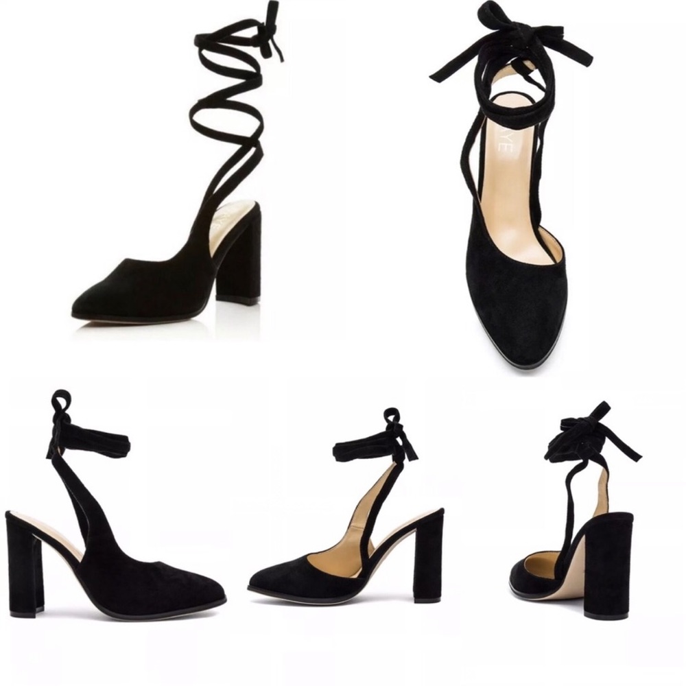 RAYE Ives pump, black wrap up ankle straps - Picture 2 of 8